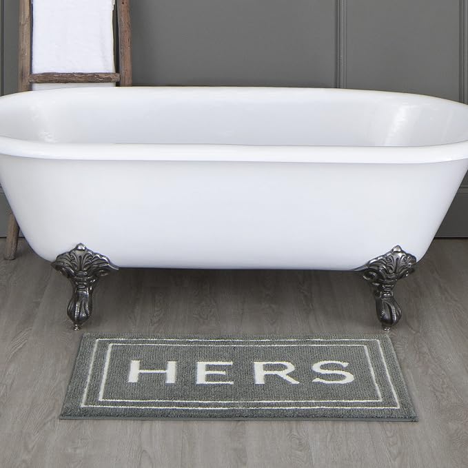 Mohawk Home Hers Pewter 1' 8" x 2' 10" Bath Mat