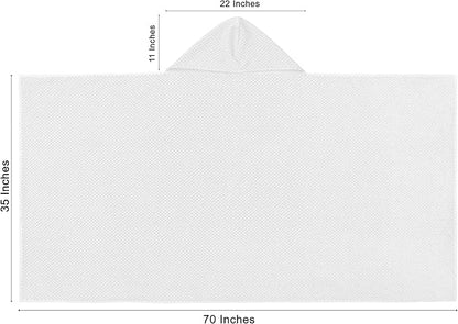 COTTON CRAFT Hooded Bath Towel – Oversized 35 x 70 Waffle Weave Towel with Hood for Adults - 100% Ringspun Cotton Pool Bath Sheet Wrap with Hood - Soft Super Absorbent Quick Dry – 450 GSM – White