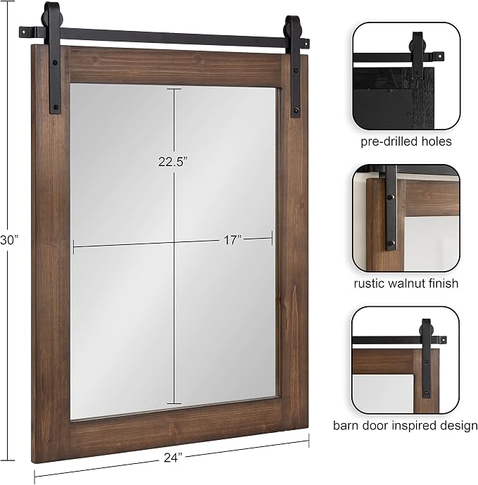 Kate and Laurel Cates Farmhouse Wall Mirror