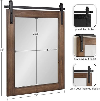Kate and Laurel Cates Farmhouse Wall Mirror