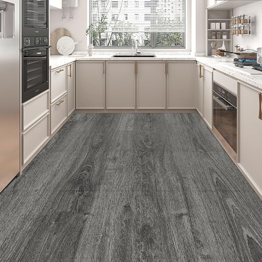 Art3d 30-Pack Peel and Stick Flooring Wood Planks, 12 x 12 in, Grey Oak | Premium Vinyl, Self-Adhesive, Waterproof, Wood Grain, Fade-Resistant, Scratch-Proof, Ideal for Kitchen, Dining Room, Bedrooms