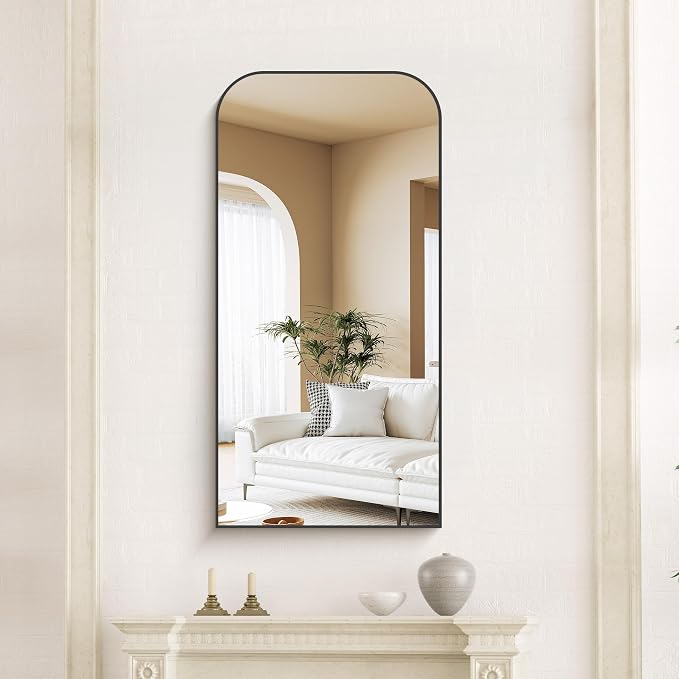 COFENY Bathroom Mirror, 20x40 inch Black Rectangle Wall Mounted Mirror with Thin Frame, Bathroom Vanity Mirrors for Over Sink, Entryway, Living Room, Bedroom