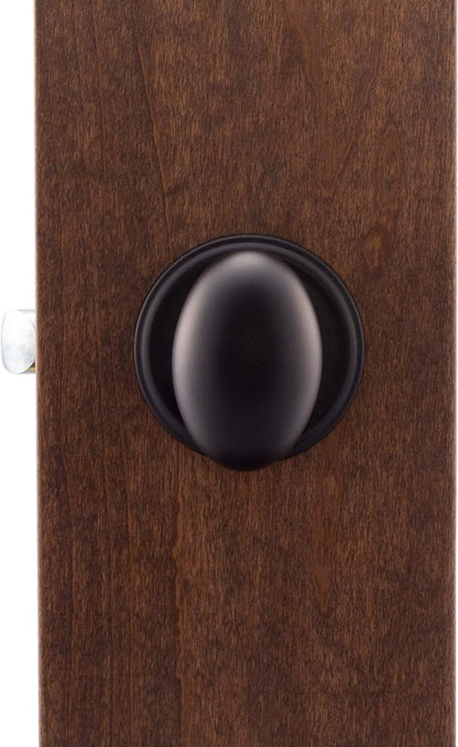 Copper Creek EK2020BC Egg Door Knob, Passage Function, 1 Pack, in Black