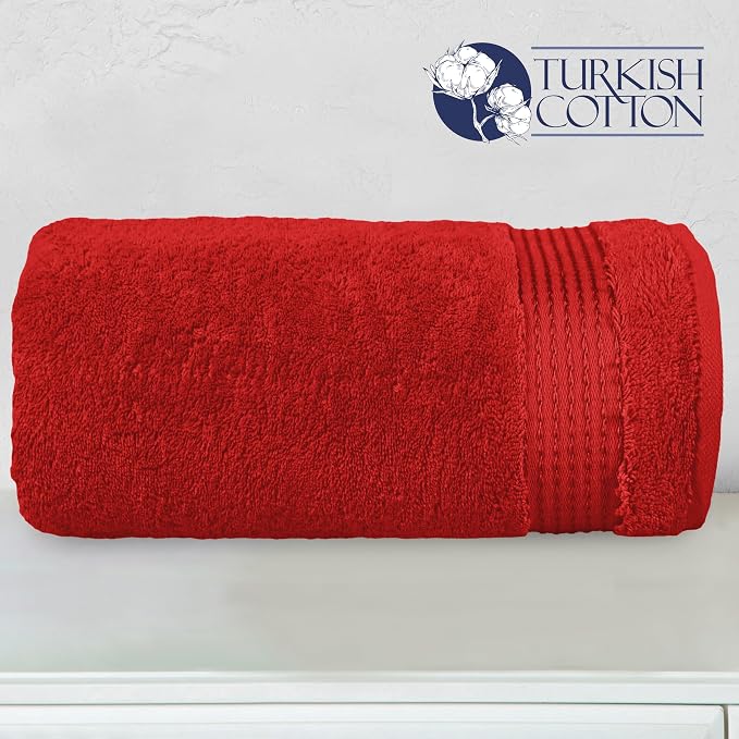 Elegant Comfort Premium Super Soft Highly Absorbent 1 Piece Oversized Bath Sheets - 40" x 80" inch, Luxurious Hotel Spa Quality 100% Turkish Cotton Extra Large Bath Towels for Adults, Red