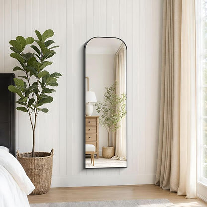 YIROMAN Bathroom Mirrors for Over Sink,16"x48" Black Bathroom Vanity Mirror | Thin Brushed Aluminum Frame,HD tempered glass, Rectangular,Rounded & Right-angle Corners,Sink,Entryway,Bedroom