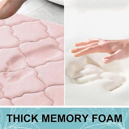 OLANLY Memory Foam Bath Mat Rug 47x17, Ultra Soft and Absorbent Bathroom Rugs, Non-Slip, Comfortable, Machine Washable Bath Carpet for Bathroom Floor, Tub, Shower and Home Decor Accessories, Pink