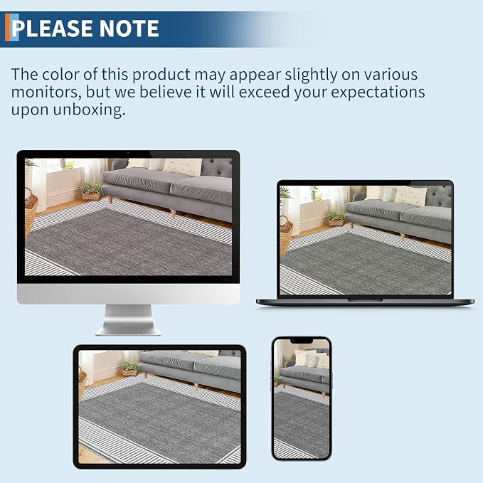 Garvee 2x6 Runner Rug Washable Hallway Runner Rug Non Slip Carpet Grey | Foldable Non-Shedding Bordered Design Entryway Rugs Low Pile Stain-Resistant Indoor Soft Rugs for Laundry Kitchen Bathroom