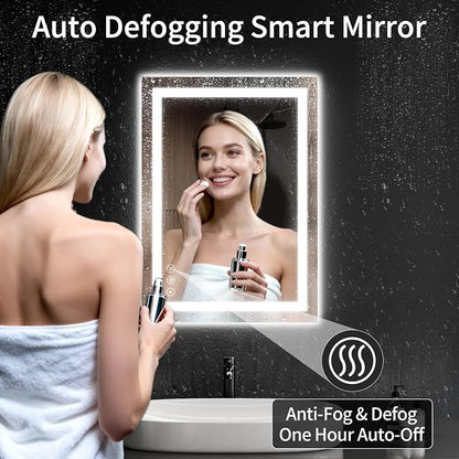 20"x28" LED Bathroom Mirror with Lights, Dimmable, Anti-Fog, Lighted Bathroom Vanity Mirror for Wall, Backlit + Front Lit, Memory Function, Shatter-Proof, Tempered Glass