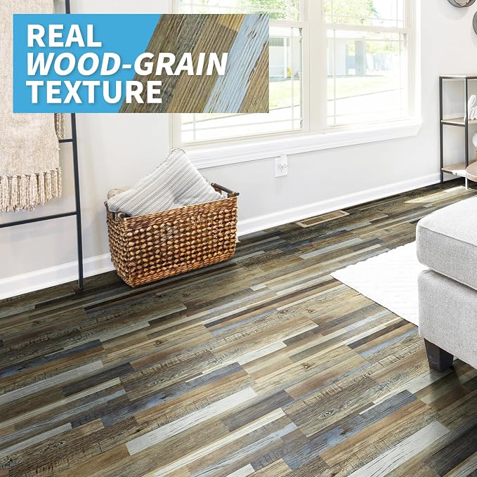 Art3d Wood Texture Peel and Stick Vinyl Floor Planks, 36-Pack, Aspen Yellow | Cover 54 sq.ft, Waterproof, Self-Adhesive, Scratch Resistant, Premium Vinyl, Ideal for Bedroom, Living Room, Kitchen, RV