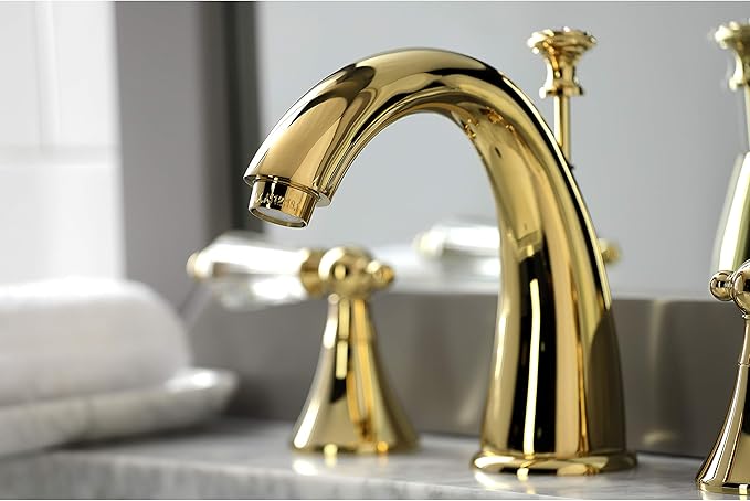 Aqua Eden KS2972WLL 8 in. Widespread Bathroom Faucet, Polished Brass