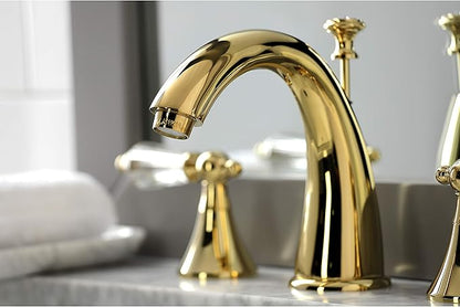Aqua Eden KS2972WLL 8 in. Widespread Bathroom Faucet, Polished Brass