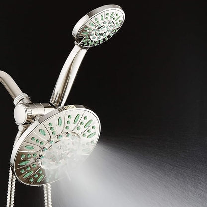 AquaDance Antimicrobial High Pressure 7" Rain & Handheld Shower Head Combo | Enjoy More Power & Better Shower Hygiene with Lifetime Antimicribial Nozzle Protection from Mold, Mildew & Bacteria - Nickel