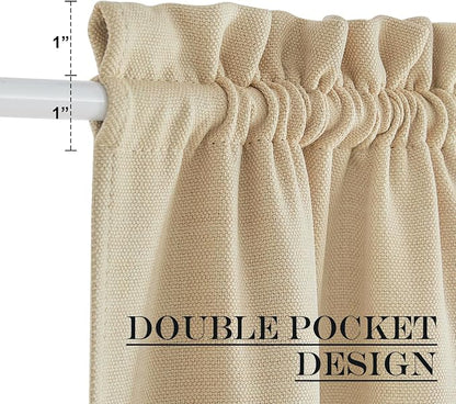 NICETOWN French Door Curtains, Thermal Insulated Faux Linen Drapes Rod Pocket Blackout Privacy Panel for Living Room/Patio Glass, Door Window Shade with Tieback, 1 PC, 25 x 72 inch, Oatmeal