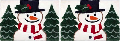Avanti Linens - Bath Rug, Soft & Absorbent Bath Mat with Non-Skid Backing, Christmas Decorations, 20" x 30" (Winter Snowman Collection) (Pack of 2)