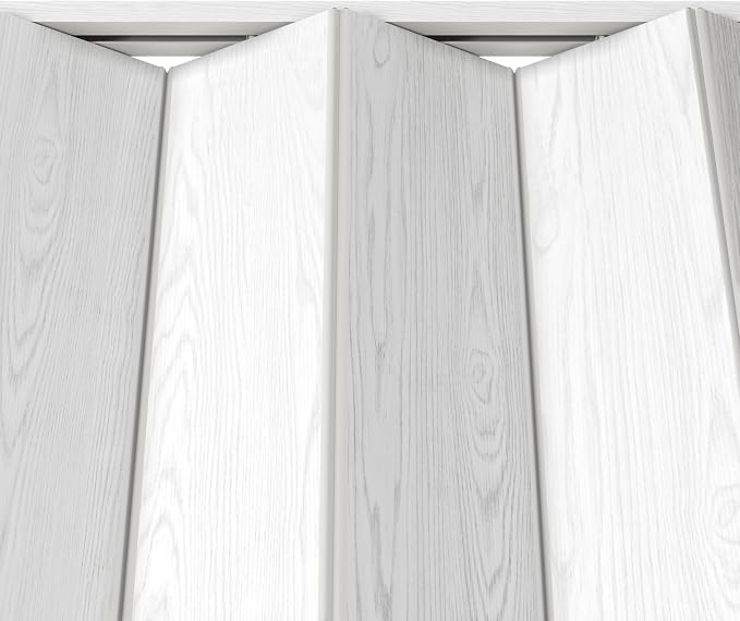 48" x 80" Premium Foldable Accordion Door,Heavy Duty,White Oak | Foldable accordion doors w/ double‑walled heavy‑duty panels, ideal as interior room dividers for privacy, space‑saving design