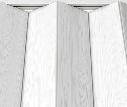 32" x 80" Premium Foldable Accordion Doors,Heavy Duty,White Oak | Foldable accordion doors w/ double‑walled heavy‑duty panels, ideal as interior room dividers for privacy, space‑saving design