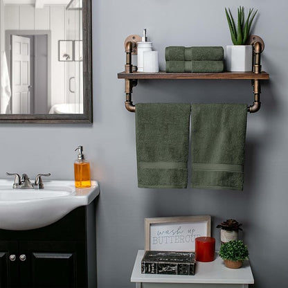 Superior Egyptian Cotton Plush Absorbent, Hand Towel Set of 4, Forest Green | Quick Dry, Soft Luxury Towel Set, Bath Essentials for Bathroom, Guest Bath, Spa, 4 Piece Set, Madeline Towels