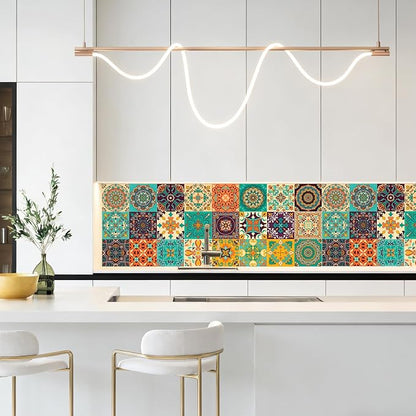 24 PCS Peel and Stick PVC Tile Stickers Waterproof Removable | for Kitchen Bathroom Backsplash, Waterproof Self-Adhesive Removable Decals, Easy DIY Decor, Smooth Surfaces, 7.87x7.87in
