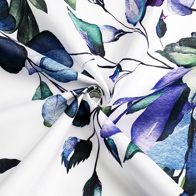 Green Eucalyptus Shower Curtain, Watercolor Floral Print, 72x90 | Watercolor Plant Leaves Floral Print, Extra Long Waterproof Fabric Bathroom Decor, Machine Washable, Rustproof Grommets