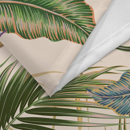 Tropical Shower Curtain, Colourful Leaves Floral Palm Leaf Hawaiian Botanical Plant Bathroom Curtain, Waterproof Cloth Fabric Bath Curtain with Hooks 72 x 72 inch
