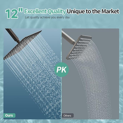 SR SUN RISE 12 Inch Brass Rain Shower Head Oil Rubbed Bronze High Pressure Rainfall Showerhead Water Saving