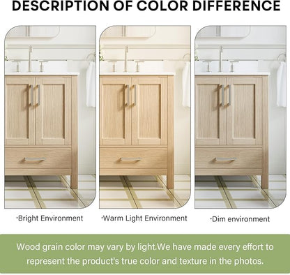 80-Inch Bathroom Vanity with Sink, 4 Soft-Close Doors and 6 Soft-Close Drawers, Bathroom Freestanding Vanity with Cultured Marble Countertop, Oak Vanity with Brushed Nickel Handles
