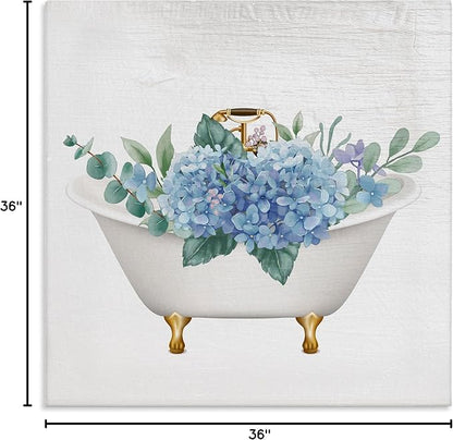 Stupell Industries Chic Bathtub Hydrangea Blossoms Canvas Wall Art, Design by Lil' Rue | Stupell Industries | 36 x 36 Inches, Easy to Hang and Sturdy, Made in USA, by Lil' Rue