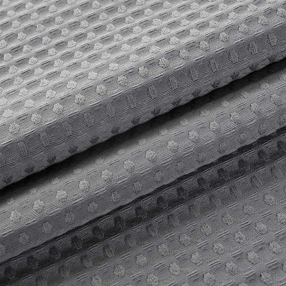 Shower Curtain Fabric 60 x 72 inch, Waffle Weave, Hotel Luxury Spa, 230 GSM Heavy Duty, Water Repellent, Machine Washable, Gray Pique Pattern Decorative Bathroom Curtain