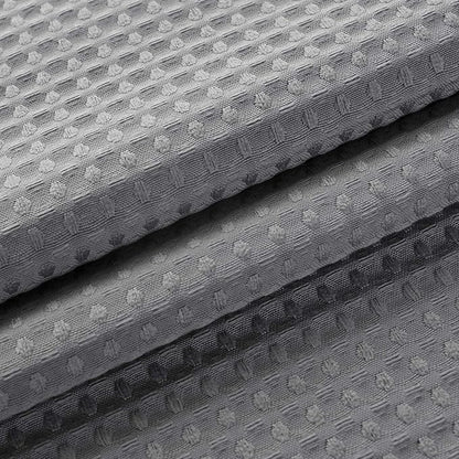 Barossa Design Extra Long Fabric Waffle Weave Shower Curtain 84 inch Height, Hotel Luxury Spa, 230 GSM Heavy Duty, Water Repellent, Machine Washable, Gray Pique Pattern, 71x84