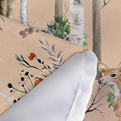 JAWO Rustic Forest Shower Curtain, Lodge Cabin Woodsy RV Wildlife Animals Woodland Campers Camping Bathroom Set with Hooks, 72X84 Inch, Brown