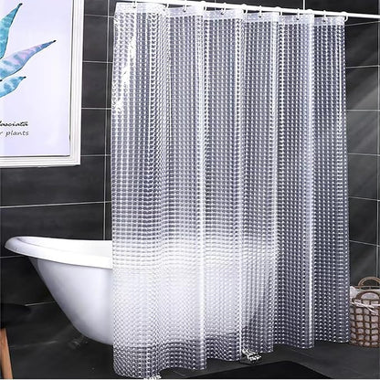 Clear Shower Curtain Liner, 100% Waterproof EVA 3D Shower Curtains with 3 Duty Heavy Bottom Magnets and 12 Rust Proof Grommets, 72x72 Weighted Shower Liner for Shower Stall, Bathtubs