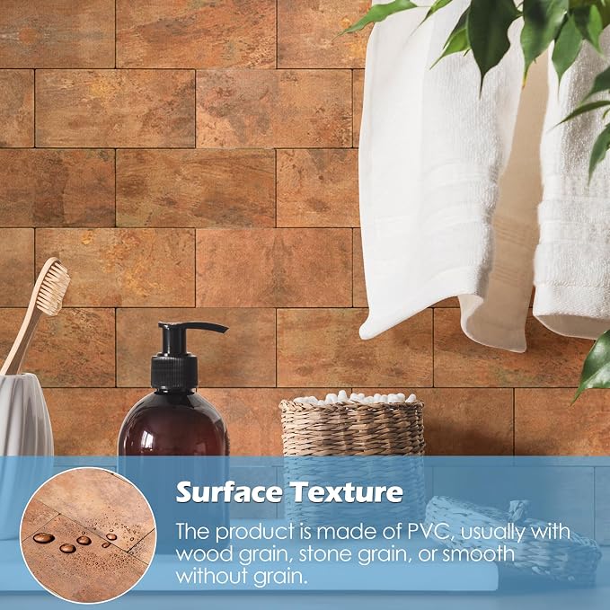 2026 New Upgrade Peel and Stick Backsplash Tile, Peel and Stick 11.34" X 11.57" Wall Tile for Kitchen, Bathroom, Fireplace, Laundry (Copper Metal, 10 Packs)
