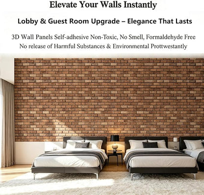 3D Wall Panels Peel and Stick, 10Pcs Brick Textured PVC Brick Panels | 11.81*11.81 Inch, Waterproof, Self-Adhesive Wall Tiles, for Accent Walls, Kitchen, Bathroom, Bedroom & Office Decor