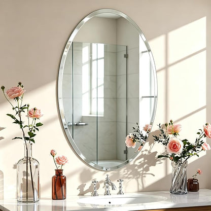 24x36 Inch Bathroom Mirrors for Over Sink, Frameless Mirrors for Wall | Beveled Bathroom Mirror, Bathroom Vanity Mirror for Bedroom Living Room Entryway Home Decor