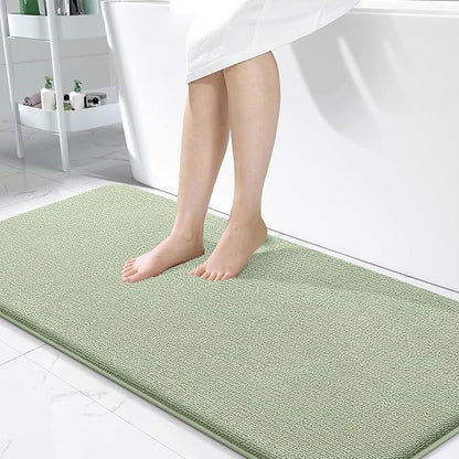 OLANLY Memory Foam Bathroom Runner Rugs 50x30, Absorbent Mat, Sage Green | Soft Quick Dry Bath Rugs, Non-Slip Carpet, Machine Washable Mat for Bathroom Floor, Tub and Shower, Home Decor Accessories