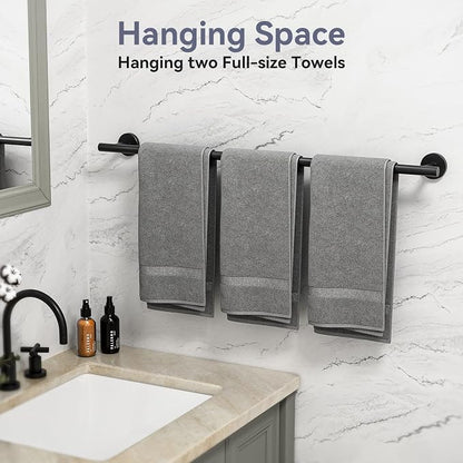 Matte Black Towel Bar, 30 Inch Bathroom Towel Rack | (Total Length 32-Inch), Towel Holder Wall Mounted, Thicken SUS304 Stainless Steel Towel Rod Modern Home Decor