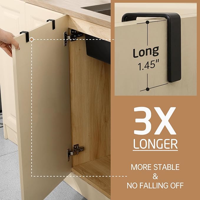 KES Over The Door Towel Rack, Over Cabinet Towel Bar Kitchen Bathroom Towel Holder Storage Dish Towel Holder, Over Cabinet Cupboard Door Towel Bar, Matte Black 2 Pack, KTH500S26-BK-P2