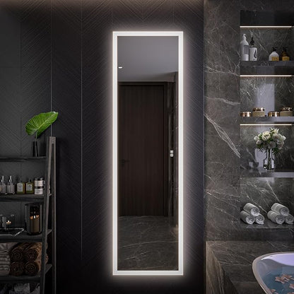 20 X 70 Full Body Lighted Medicine Cabinet with Mirror with Dimmable Front&Backlit, Outlets, Sensor Light, 5 Adjustable Shelves, Surface/Recessed Mounted Aluminum LED Medicine Cabinet for Bathroom