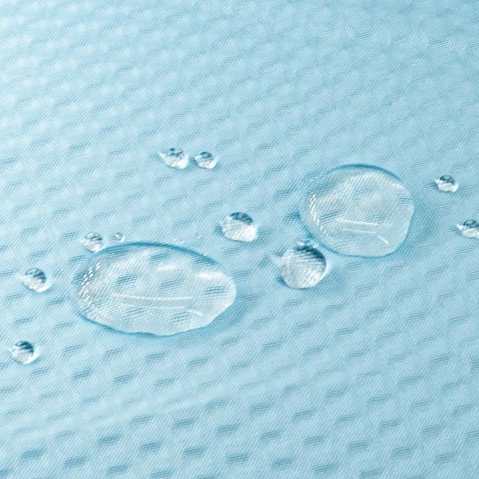 Tititex Solid Sky Blue Cloth Fabric Shower Curtain Liner with 2 Magnets - Texture Soft Hotel Quality Waterproof Shower Liner, Light-Weight & Machine Washable 72x72 inch