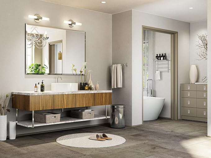 Frameless Bathroom Mirror 32"x48", Beveled Bathroom Mirror | 4mm Tempered Glass Shatterproof Wall Mount Mirrors for Bathroom Vanity Bedroom Entryway, Hangs Horizontally or Vertically