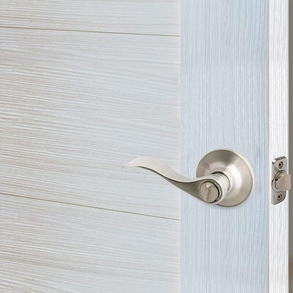 Design House Springdale Privacy Door Lever for Bedrooms and Bathrooms, Fits Standard Doors, Satin Nickel, 700492