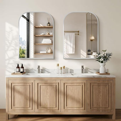 COFENY Bathroom Mirror, 30x40 inch Silver Rectangle Wall Mounted Mirror with Thin Frame, Bathroom Vanity Mirrors for Over Sink, Entryway, Living Room, Bedroom