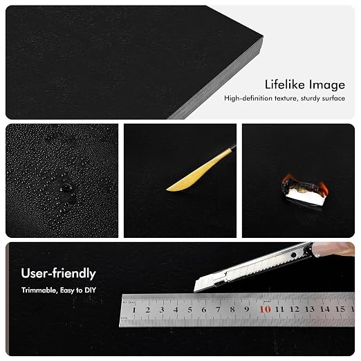 30-Pack 12"x12" Peel and Stick Floor Tiles Waterproof Self Adhesive Vinyl DIY Flooring for Bedroom, Bathroom, Kitchen, RV, Cover 30 Sq. Ft, Matte Black & White