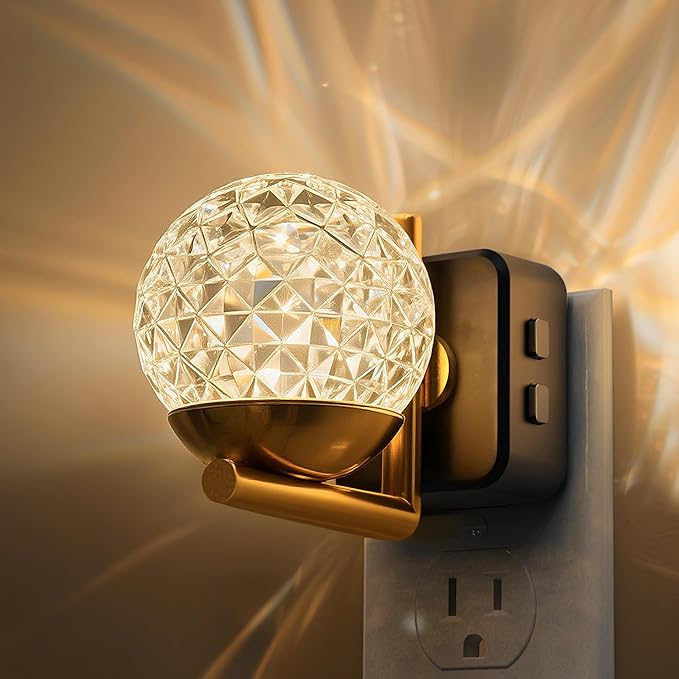 L LOHAS LED Night Lights Plug Into Wall, Dusk to Dawn Sensor | 10-Color RGB Dimmable Night Light, 180°Rotating Plug in Night Light for Bathroom, Hallway, Bedroom, Stairway