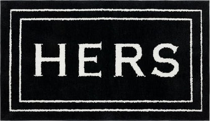 Mohawk Home Hers Casual Novelty; Solid Black 1' 5" X 2' Bath Mat Perfect for Bathroom