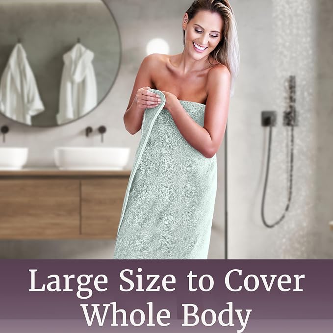 Lavish Home 8PC Bathroom Towels Set - 575GSM 100% Cotton Bathroom Essentials with 2 Bath Towels, 2 Hand Cloths, 2 Wash Cloths, and 2 Fingertip Fabric for Shower, Gym, Dorm and Spa (Seafoam)