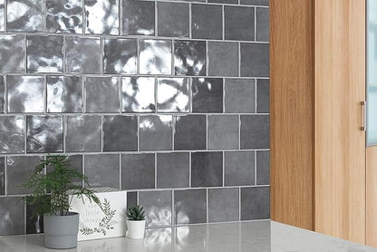 MSI Renzo Storm 5 in. x 5 in. Glossy Ceramic Square Wall Tile for Bathroom, Kitchen Backsplash, Accent Wall, and Shower