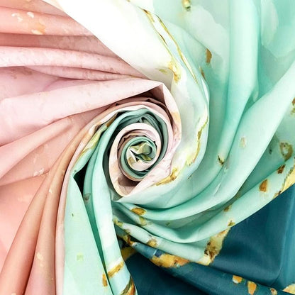HVEST Pink Marble Shower Curtain for Bathroom,Turquoise Marble Luxury Shower Curtain with Hooks,Modern White and Gold Abstract Bathroom Shower Curtain Set Bathroom Decor,72L X 60W inches