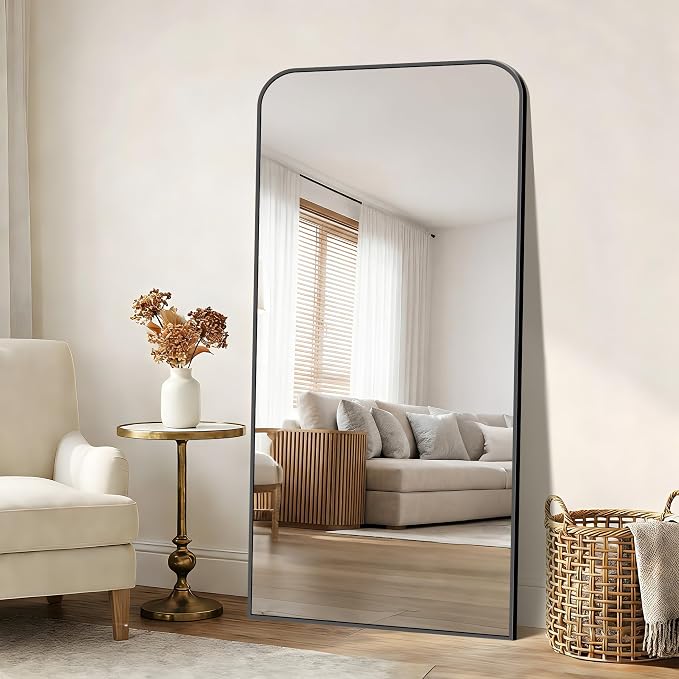 COFENY Bathroom Mirror, 30x60 inch Black Rectangle Wall Mounted Mirror with Thin Frame, Large Bathroom Vanity Mirrors for Over Sink, Entryway, Living Room, Bedroom