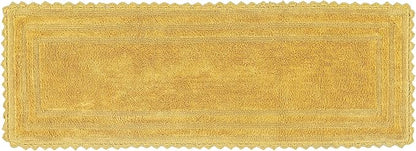 Better Trends Lilly Crochet Yellow Large Bath Mat & Long Bath Rugs, 100% Cotton & Reversible Bath Runner Rug, Absorbent Shower Rugs for Bathroom, Washable Bath Rugs - 20 x 60 Runner Rug